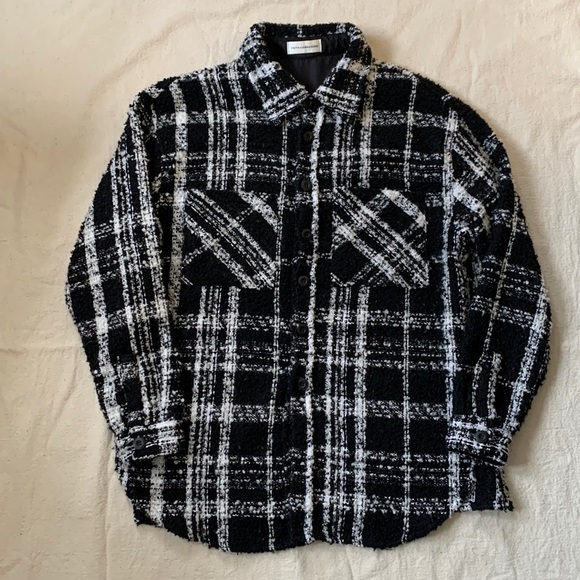 Faith Connexion Bouclé Tweed Shirt Jacket Size L - Picture 6 of 7